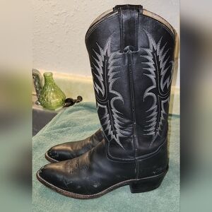 Tony Lama Black and Silver Cowboy Boots